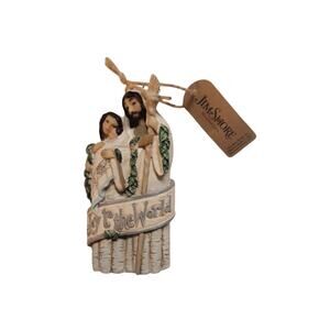 Jim Shore Heartwood Creek White Woodland Holy Family "Joy To The World" ornament